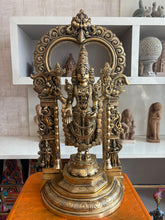 Antique Brass Lord Venkateswara Idol – Tirupati Balaji Statue with Arch for Home Temple